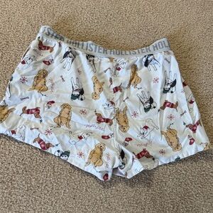 Hollister Women's Cream Dog Print Pajama Shorts